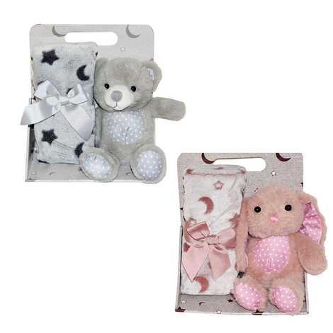 Plush Toy Gift Set 30cm with Blanket 90x75cm