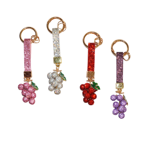 Rhinestone Grape Keychain