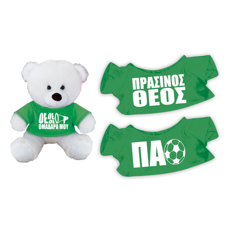 Plush Teddy Bear 30cm with Green Team Fan Message