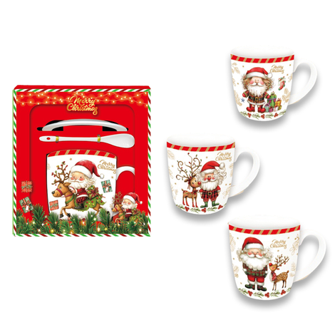 Santa Claus Christmas Mug Gift Set 3pcs 8.5x9cm