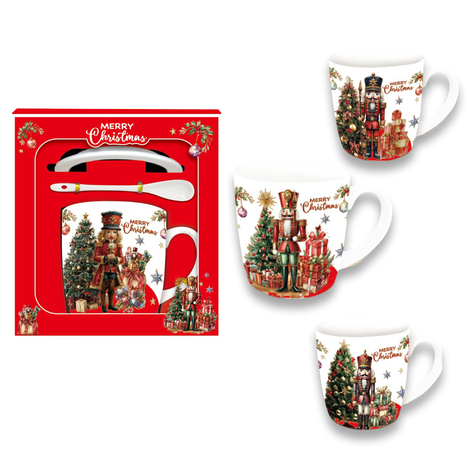 Nutcracker Christmas Mug Gift Set 3pcs 8.5x9cm