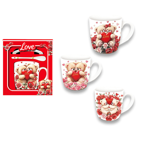 Love Teddy Bears Mug Gift Set 3pcs 8.5x9cm