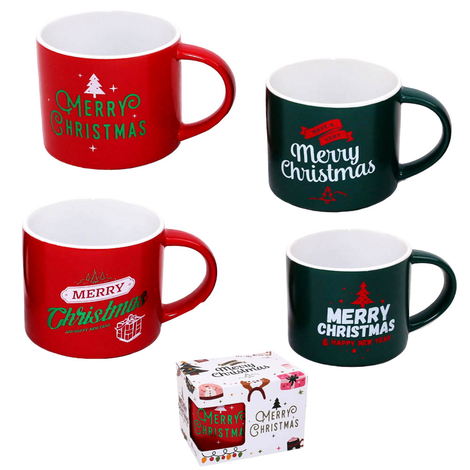Merry Christmas Mug in Red and Green 10x9cm 