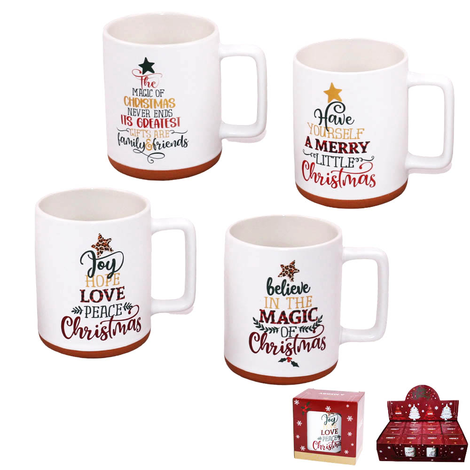 Christmas Mug with Festive Quotes 8x9cm 