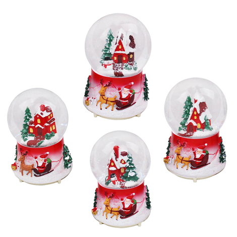 Musical Lighted Christmas House Snow Globe 12-15cm High