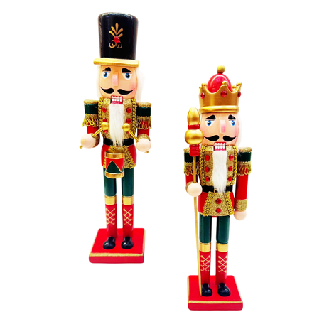 Wooden King & Drummer Nutcracker 30cm–38cm