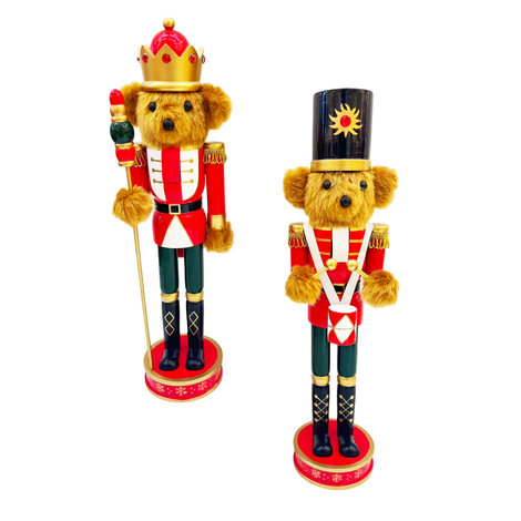 Wooden Teddy Bear Nutcracker 30cm & 38cm