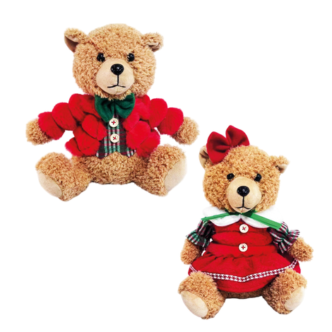 Seated Christmas Plush Teddy Bear 35x24cm