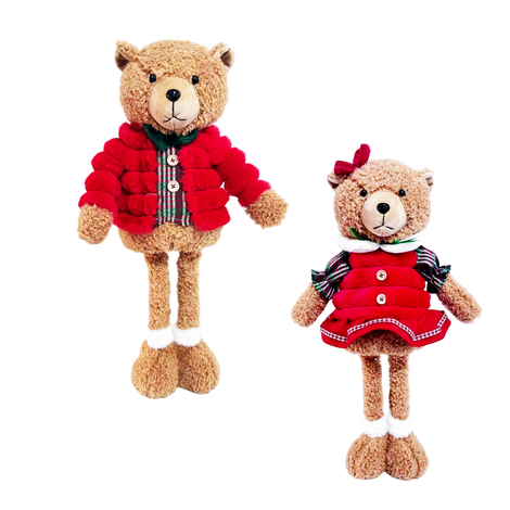 Tall Christmas Plush Teddy Bear 60x28cm