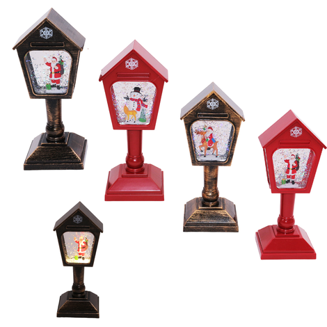 Christmas House Mailbox Snow Lantern 20.5cm
