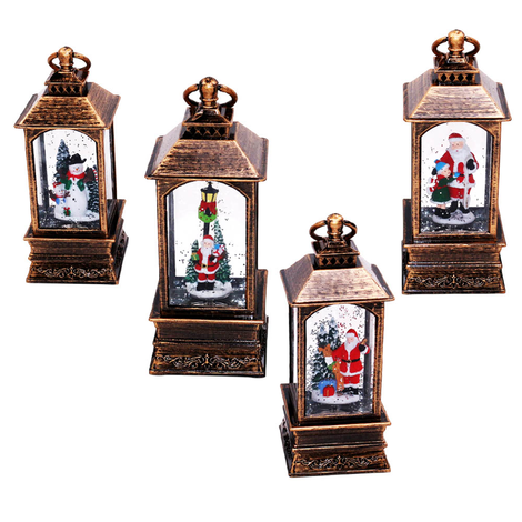 Rectangular Christmas Snow Lantern 20.5×8×8cm