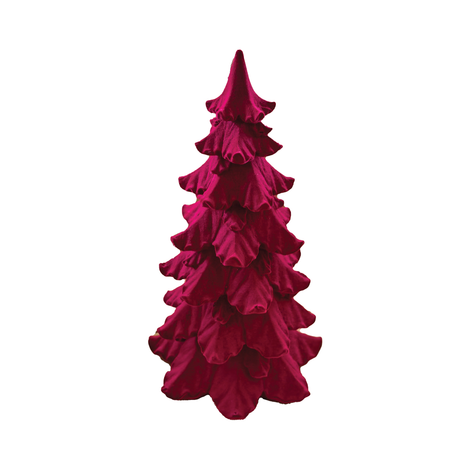 Burgundy Velvet-Finish Christmas Tree 27cm