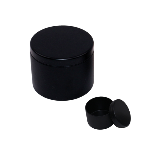 Black Metal Tin with Lid 6.5×5.5cm