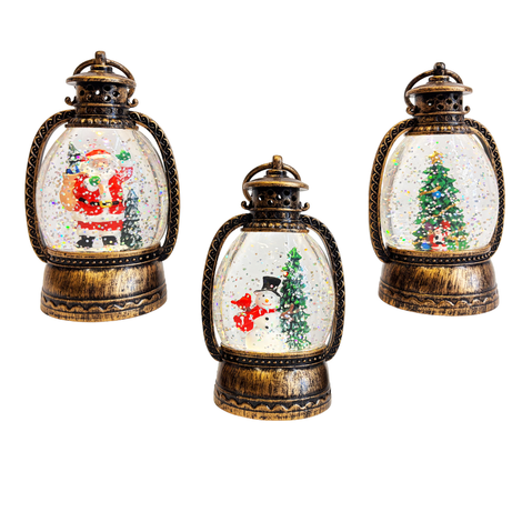 Antique Christmas Snow Lantern 15.5×7.5×6.5cm