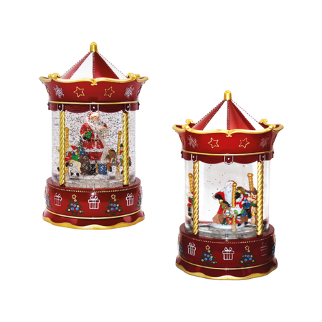 Christmas Carousel with Light & Music 25cm