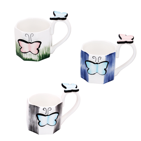 Ceramic Mug with Raised Butterflies 350ml 