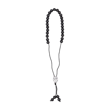Black Metal Worry Beads with Round Beads