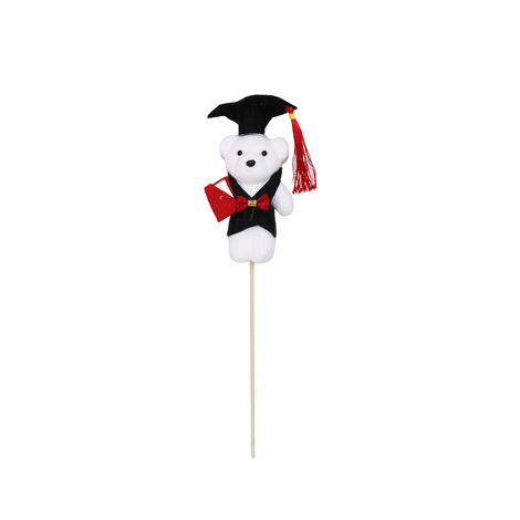 Polystyrene Graduation Bear Pick 13 cm