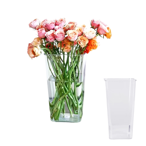 Tall Rectangular Plexiglass Vase in 3 Sizes