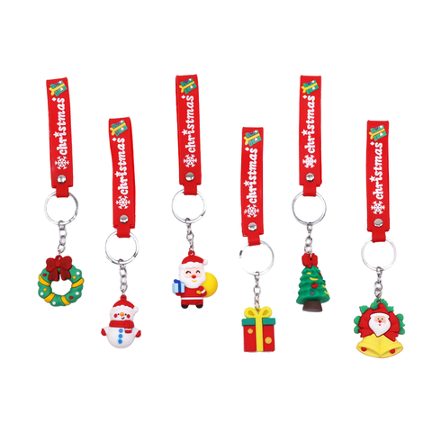 Christmas Keyring with Red Strap – 6 Designs