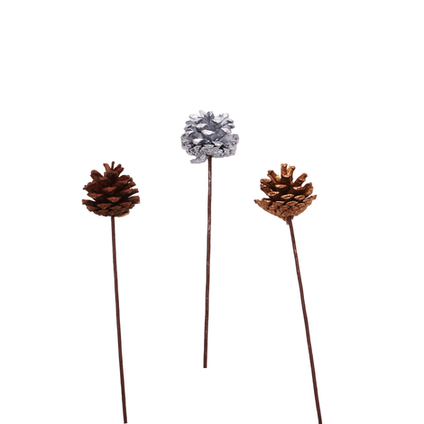 Pine Cone 6.5cm on 35cm Stick