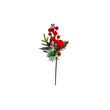 Christmas Pick with Velvet Finish 25cm