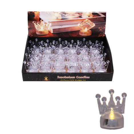 Clear Light-Up Crown Decoration 6×5cm