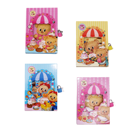 A5 Bears & Sweets Lockable Notebook 50 Pages