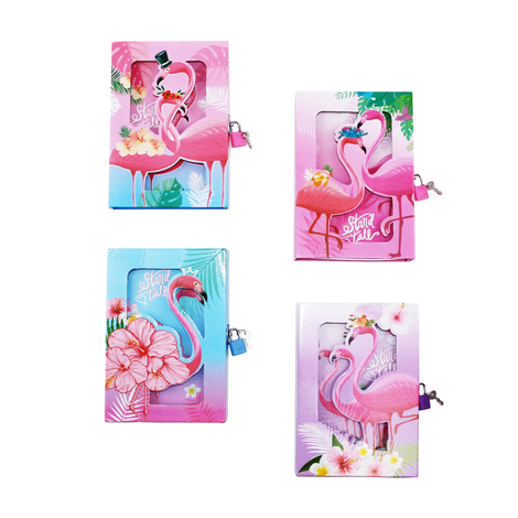 A5 Flamingo Lockable Notebook 50 Pages