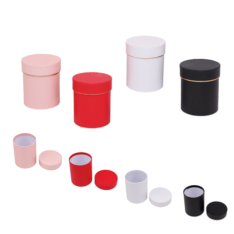 Round Box with Lid 8×10cm – 4 Colours