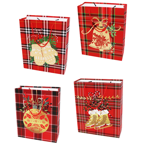 Christmas Gift Bag with Gold Foil 3 Sizes