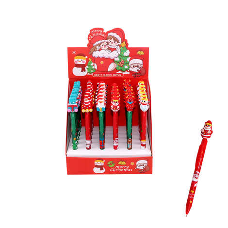 Christmas 0.5mm Gel Pen with Raised Character Topper