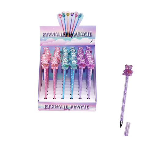 Glitter Everlasting Pencil with Bear Topper