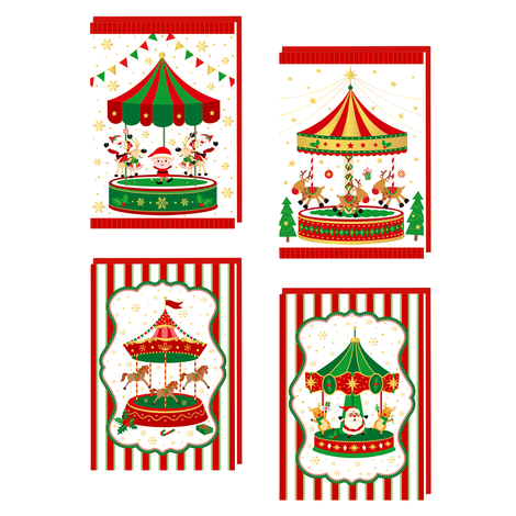 Christmas Carousel Greeting Card 18×13cm