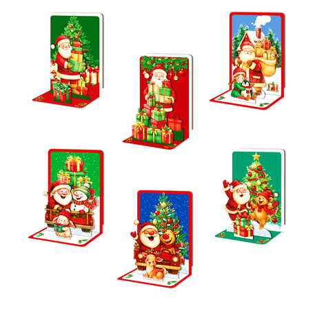 3D Christmas Card with Santa Claus