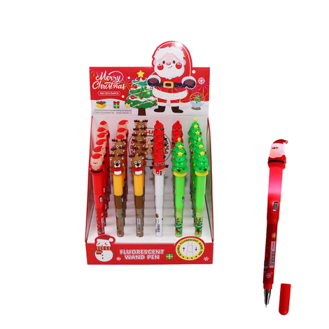 Christmas Light-Up Pen with Character Topper