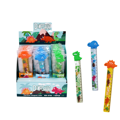 Ruler with Raised Dinosaur Character Topper