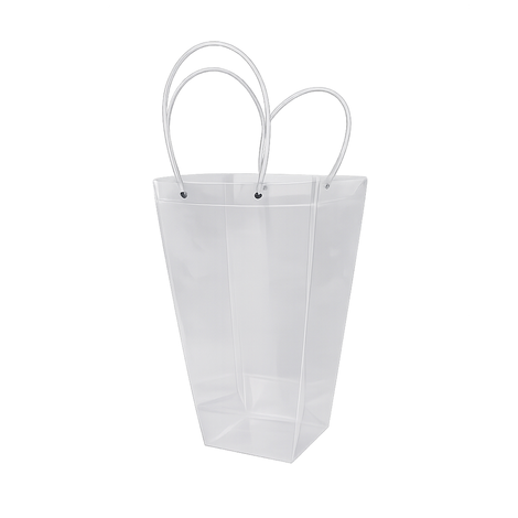 Clear Gift Bag with White Handles 42×27×15cm