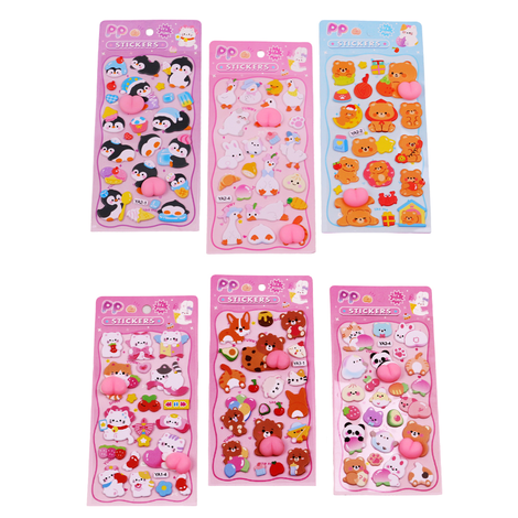 Kids' Puffy Stickers with Cute Animals