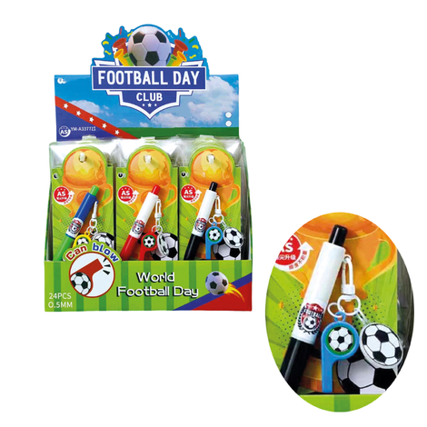 0.5mm Football Pen with Keyring and Whistle