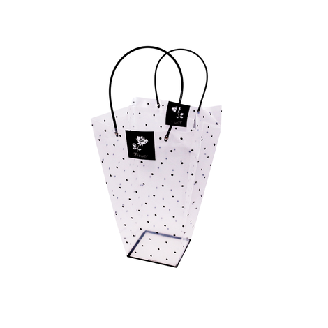 Transparent Polka Dot Flower Bag 35x26x13x13cm
