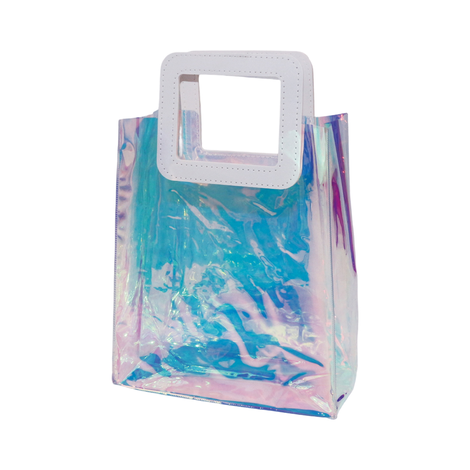 Iridescent Transparent Plastic Gift Bag 20×18×10cm
