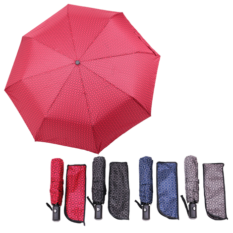 Folding Umbrella with Geometric Circle Print – 108cm Diameter