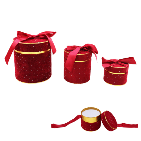 Burgundy Round Gift Boxes in 3 Sizes