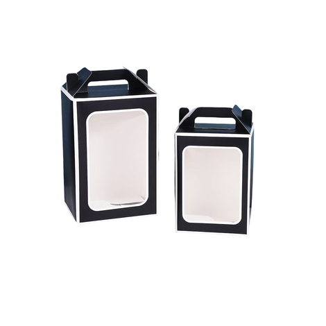 Black Paper Window Boxes in 3 Sizes
