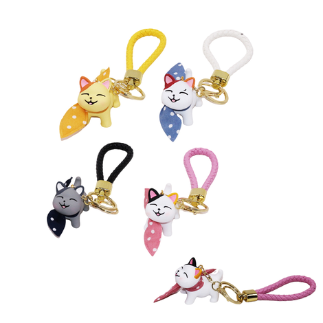 Cat Keychain in Multiple Colors