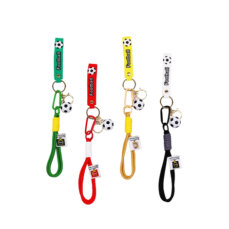 Football Keychain with Wrist Strap