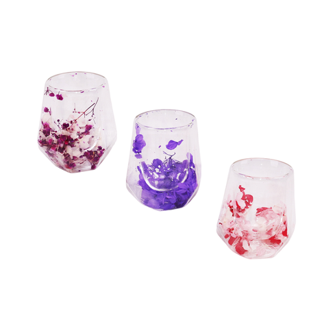 Floral Double-Wall Glass Cup 180ml