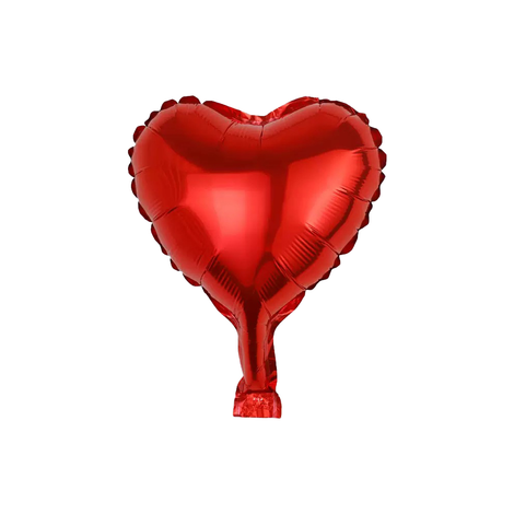 Red Heart Foil Balloon with Valve 25cm