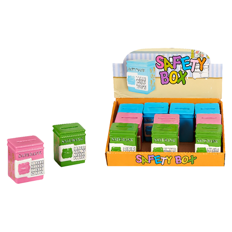 Safe-Box Coin Bank in 3 Colors – Pack of 24 Pieces 